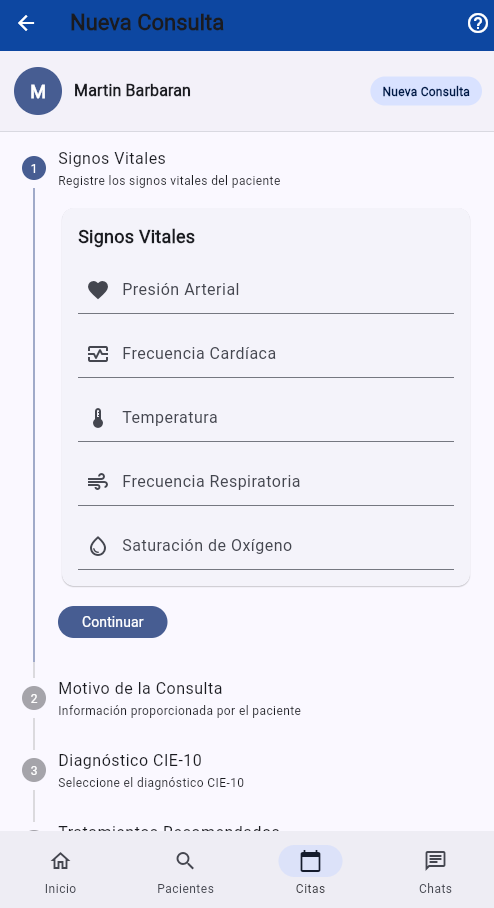 Registro de signos vitales